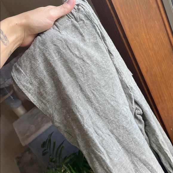 Rachel Zoe Linen Green Wide Leg Pants - Picture 10 of 11